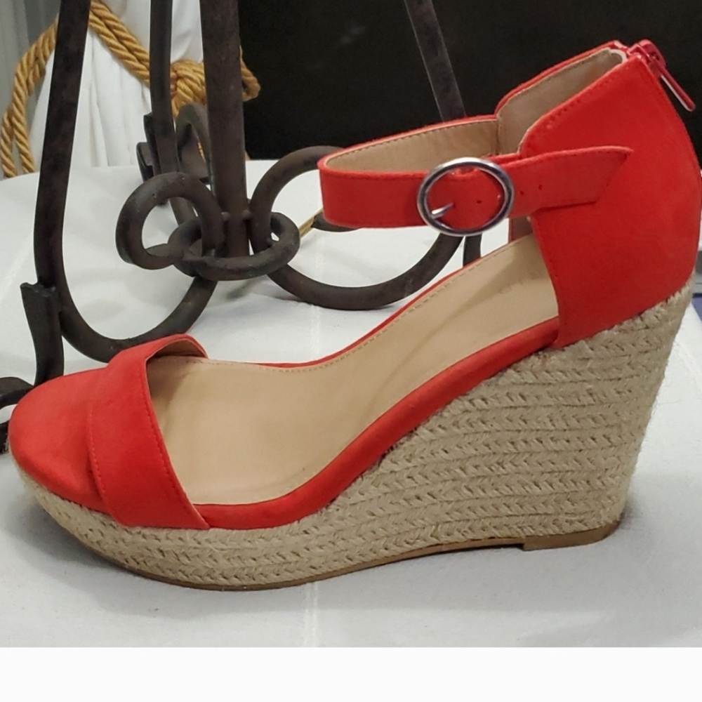 LTB Size 13 Or 12 Torrid Red Wedge Espadrille - Picture 3 of 9